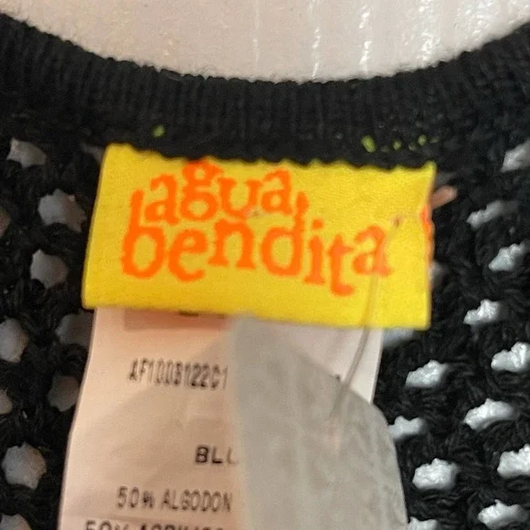 Agua Bendita Free People Colaboration Brit Sunshower Crop Top Tank Black Size S - Picture 10 of 12